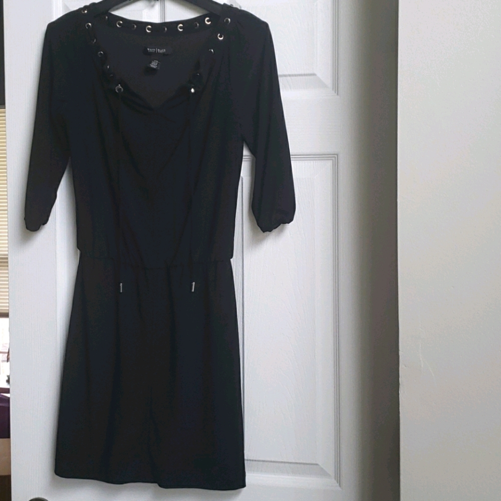 WHBM little back dress with gold accents